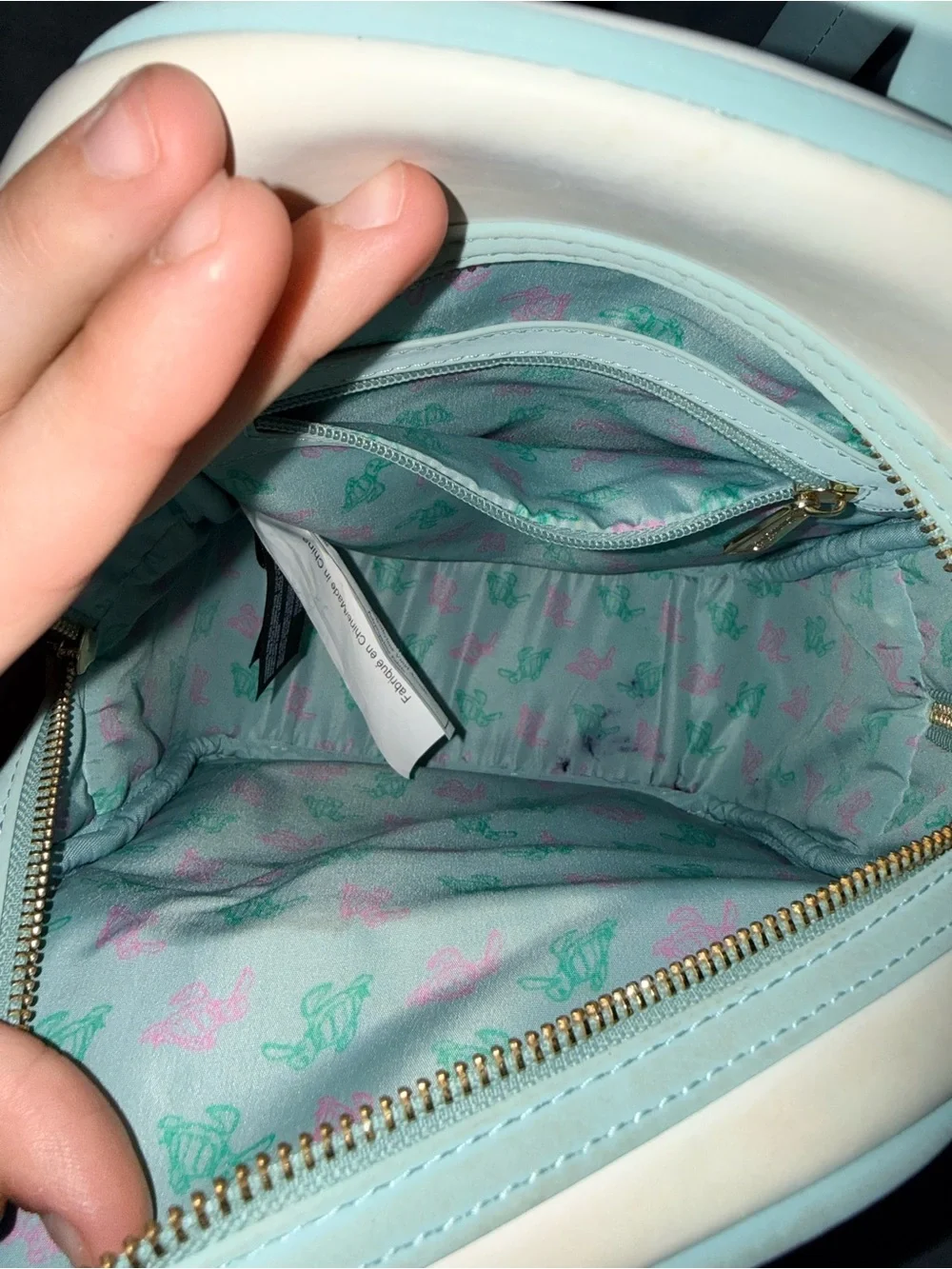 Disney Loungefly Stitch & Sea Turtle Mini Backpack in Light Blue and White